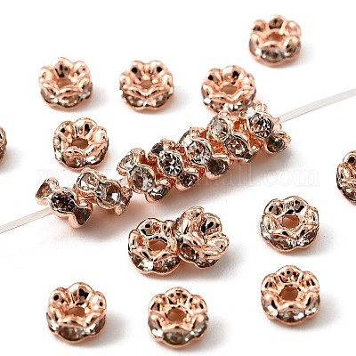 Messing Strass Zwischen perlen&nbsp;RB-A014-L4mm-01RG-NF-1