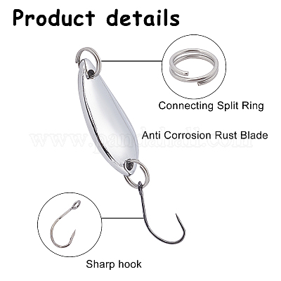 Shop SUPERFINDINGS 30Pcs 3Sizes Teardrop Stainless Steel Fishing Gear  Fishing Lures Hooks Sinking Metal Spoons Micro Jigging Bait with Treble Hook  for Trout Pike Bass Walleye Fishing Supplies for Jewelry Making 