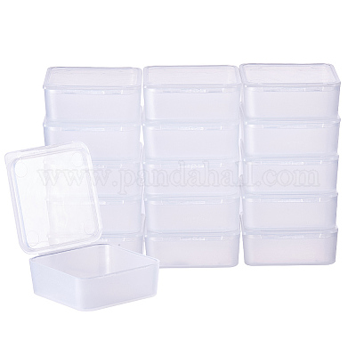 Benecreat 24 confezione di contenitori quadrati in plastica trasparente  smerigliata con perline scatola custodia con coperchi per piccoli oggetti  all'ingrosso 