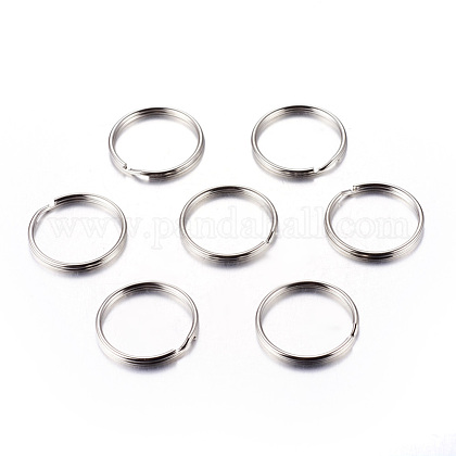 Iron Split Key Rings, Platinum, 25x2.5mm, Inner...