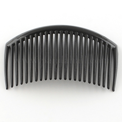 ヘアアクセサリープラスチック櫛パーツ  ブラック  50.5~51x82.5~83x4mm OHAR-S185-03-1