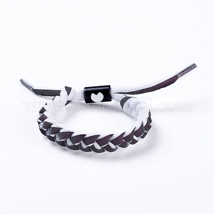 Adjustable Polycotton(Polyester Cotton) Yarn Braided Slider Bracelets BJEW-P252-E02-1