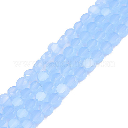 Fili di perle di vetro di giada imitazione trasparente GLAA-N052-05A-B02-1