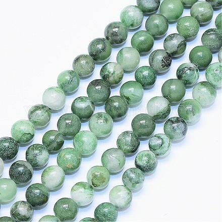 Natural African Jade Round Bead Strands G-F425-02-1