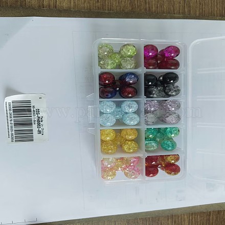 Spray Painted Crackle Glass Beads CCG-PH0002-05-1