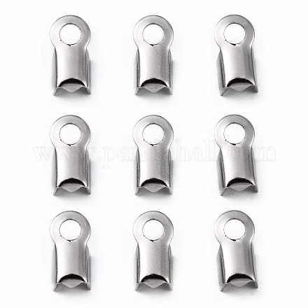 304 Stainless Steel Fold Over Crimp Cord Ends STAS-M009-01B-1