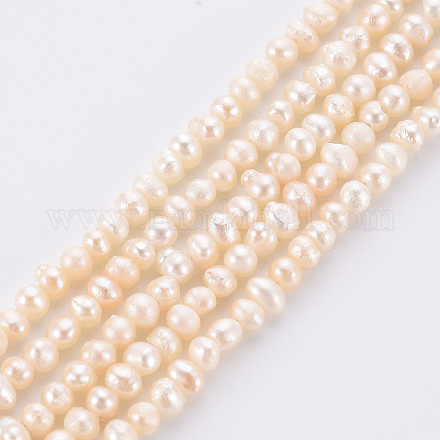 Hebras de perlas de agua dulce cultivadas naturales PEAR-R065-26-1