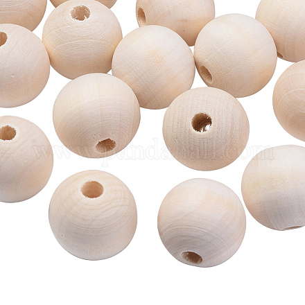 Perle di legno rotonde non finite X-WOOD-Q008-25mm-LF-1