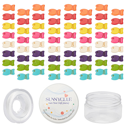 Sunnyclue diy kits de fabricación de pulseras elásticas de cuentas de pescado DIY-SC0014-67-1