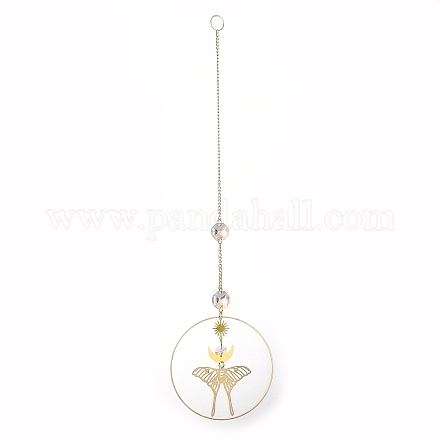 Grandes décorations pendantes en laiton HJEW-M005-03G-02-1