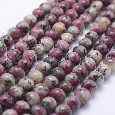 Brins de perles de larvikite naturelles G-E443-A25-1