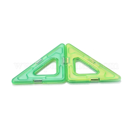 DIYプラスチック磁気ビルディングブロック  3dビルディングブロック建設プレイボード  おもちゃのギフトアクセサリーを作る子供たちのために  直角三角形  ランダム単色またはランダム混色  42.5x78.5x5.5mm DIY-L046-04-1