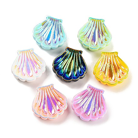 Iridescent Opaque Resin Cabochons RESI-H151-01-1