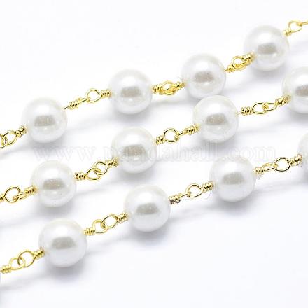 Perlas de vidrio hechas a mano con cuentas cadenas CHC-L036-13G-8mm-1