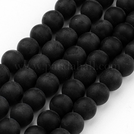 Frosted Glass Bead Strands X-GLAA-G016-8mm-02-1