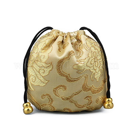 Pochettes d'emballage de bijoux en brocart de soie de style chinois PAAG-PW0001-161L-1