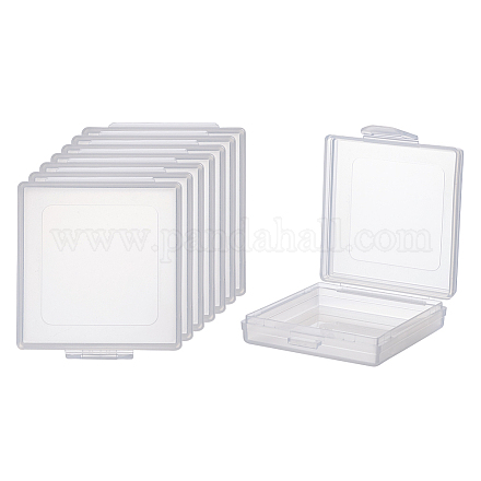 Benecreat 8 Packung 5x5x1.5 cm kleine gefrostete quadratische Kunststoffperlen Aufbewahrungsbehälter Box Case mit Deckel für Kräuter CON-BC0005-35-1