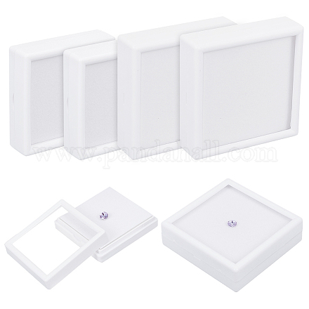 BENECREAT 6Pcs 2 Styles Square Plastic Loose Diamond Storage Boxes CON-BC0007-16-1