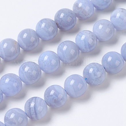 Chapelets de perles en agate avec dentelle bleue naturelle G-F568-169-10mm-1