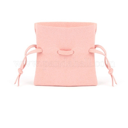 Rectangle Microfiber Leather Jewelry Drawstring Gift Bags for Earrings PAAG-PW0012-13A-1