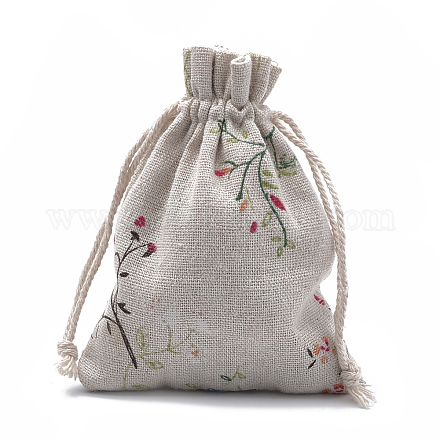 Polycotton(Polyester Cotton) Packing Pouches Drawstring Bags X-ABAG-T006-A06-1