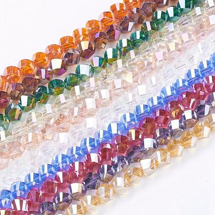 Electroplate Glass Beads Strands EGLA-R031-8mm-M-1