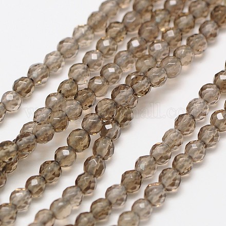 Naturale perle di quarzo fumé fili G-A129-3mm-F02-1