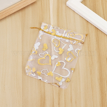 Rectangle Organza Drawstring Gift Bags PAAG-PW0012-15A-01A-1