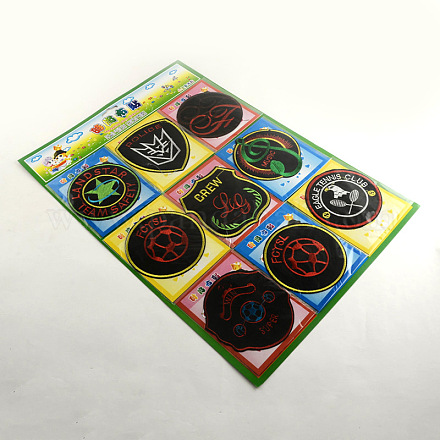 Badge Series Costume Accessories Computerized Embroidery Cloth Iron On Patches AJEW-Q097-M09-1