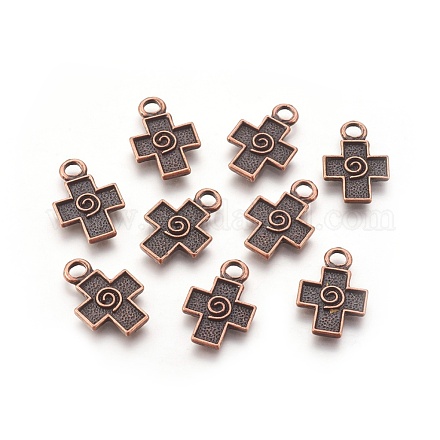 Style tibétain croix grecque supports pendentifs émail X-RLF1140Y-1