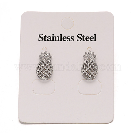 304 Stainless Steel Textured Ear Studs EJEW-L122-02P-1