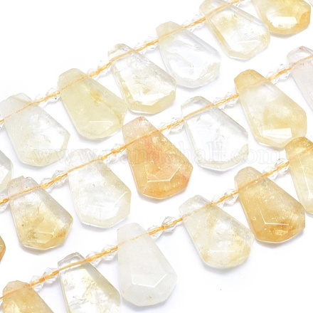 Chapelets de perles de citrine naturelle G-O179-I10-1