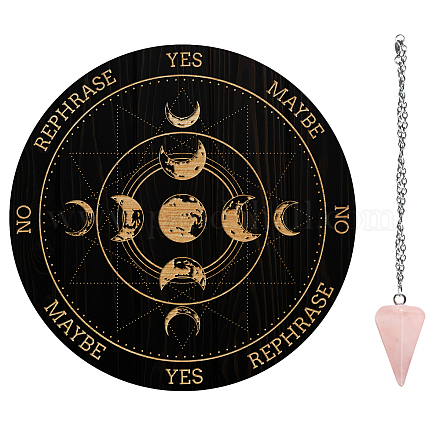 AHANDMAKER Moon Phase Track Pendulum Board AJEW-GA0004-66F-1