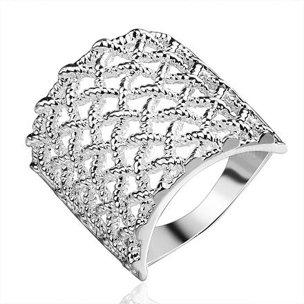 Los anillos de dedo de malla de bronce hueco de moda RJEW-BB07417-8-1