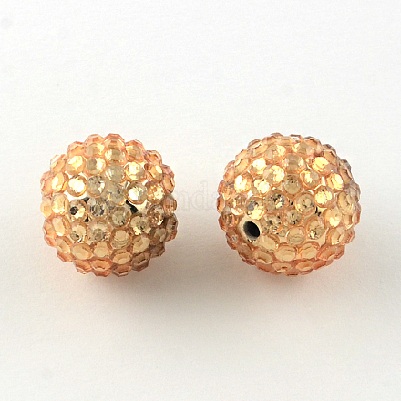 Perles graduées en résine transparente avec strass RESI-S314-12x14-10-1