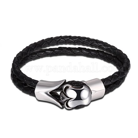Braided Leather Cord Bracelets BJEW-BB32414-1