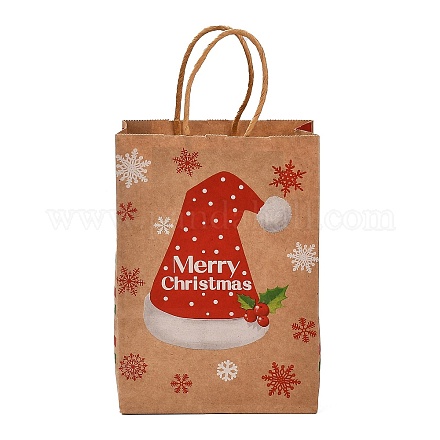 Bolsas de papel rectangulares con tema navideño CARB-F011-01A-1