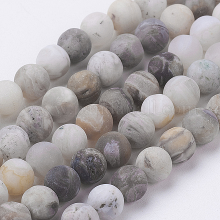 Chapelets de perles en agate de feuille de bambou naturelle X-G-J376-13F-6mm-1