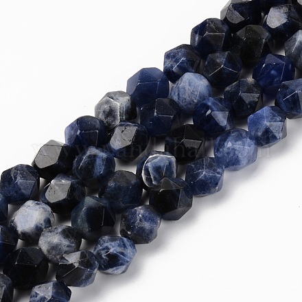 Brins naturels de perles de sodalite du Brésil X-G-S368-003B-1