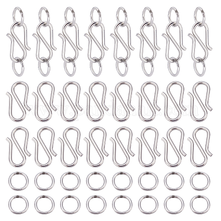 UNICRAFTALE Jewelry Clasps and Closures for Jewelry Making 60pcs 304 Stainless Steel S Hook 120pcs 20 Gauge Jump Rings Toggle Clasps End Clasps for Bracelet Necklace Jewelry Making DIY-UN0003-38-1