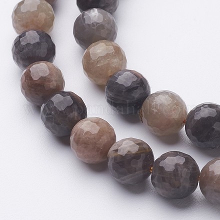 Natürliche schwarze sunstone Perlenstränge G-G947-04-10mm-1