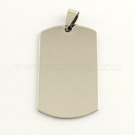 201 Stainless Steel Rectangle Stamping Blank Tag Pendants X-STAS-S030-03-1