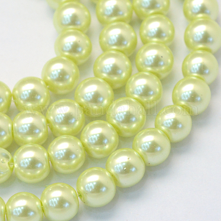 Backen gemalt pearlized Glasperlen runden Perle Stränge HY-Q003-6mm-46-1