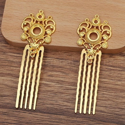 Alloy Hair Comb Findings OHAR-PW0001-400G-1
