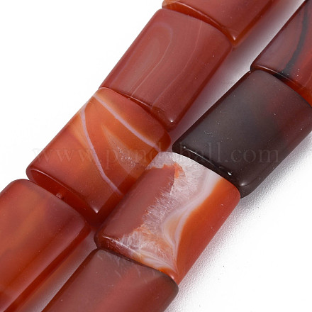 Brins de perles d'agate rouge du brésil G-S359-351A-1