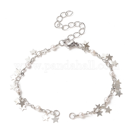 Brass Star Charms Chain Bracelet Making AJEW-JB01151-03-1