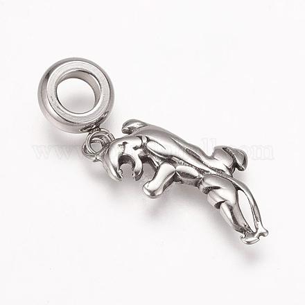 304 Stainless Steel European Dangle Charms OPDL-G006-20AS-1