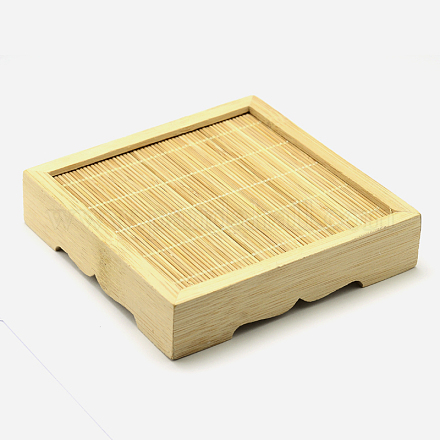 Bamboo Mat Square Jewelry Displays ODIS-G005-A-1