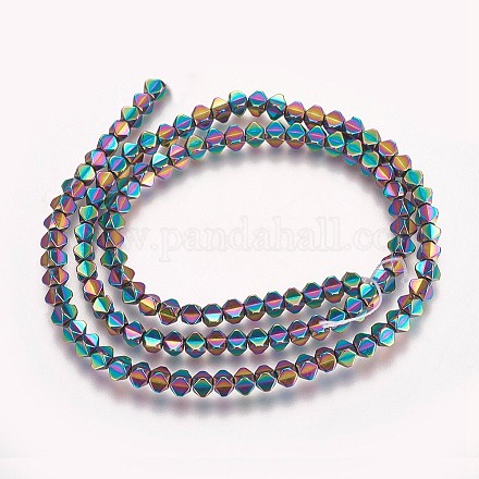 Electroplated Non-magnetic Synthetic Hematite Beads Strands G-P379-E06-1