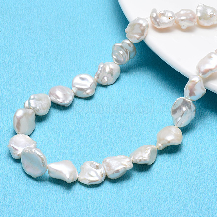 Hebras de perlas keshi de perlas barrocas naturales PEAR-K004-34-1